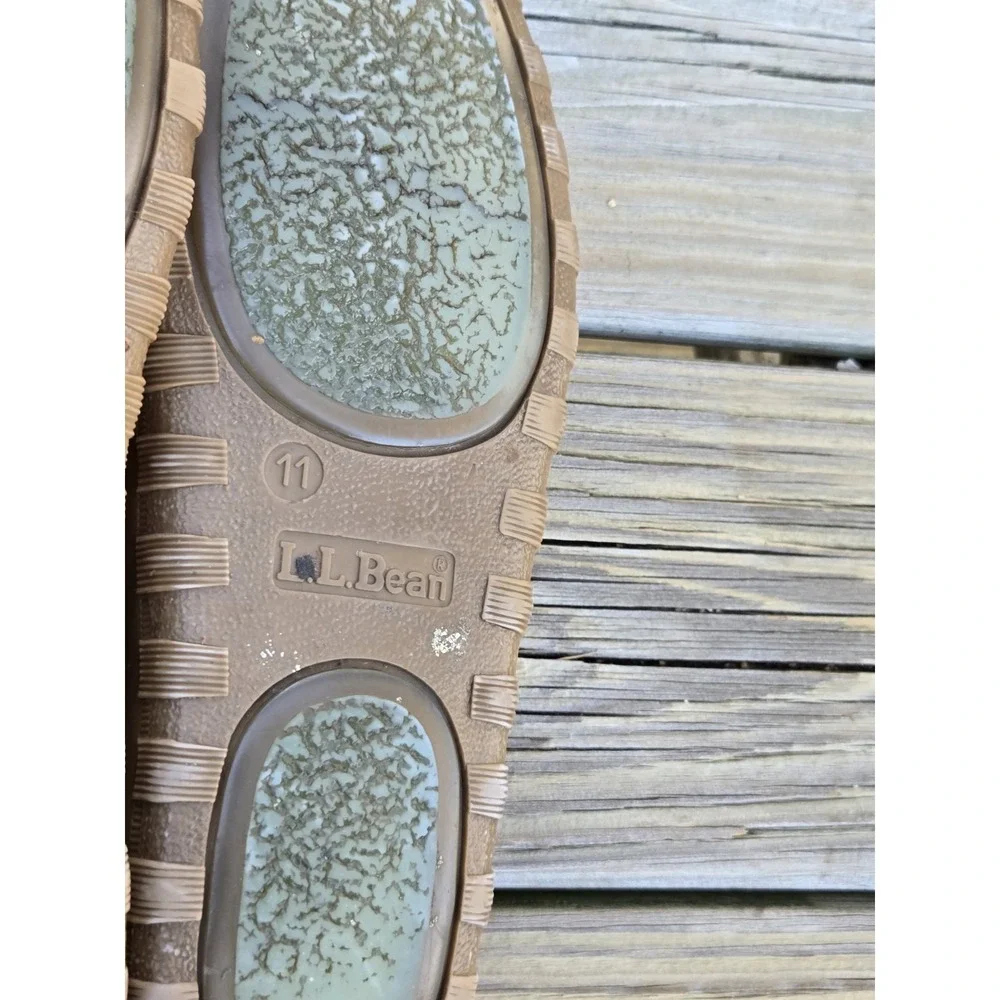 LL Bean Handsewn Flannel Lined Mocs Leather‎ Boat Shoes Loafers Men's Size 11